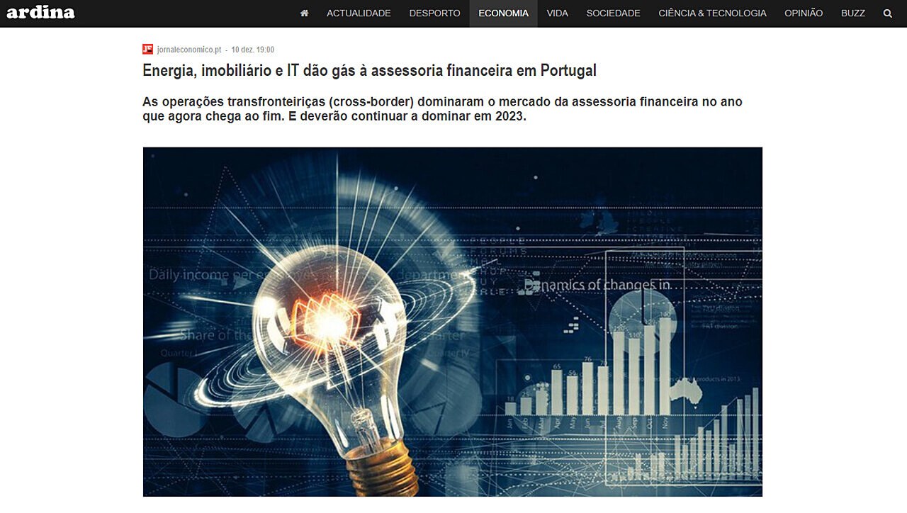 Energia, imobilirio e IT do gs  assessoria financeira em Portugal